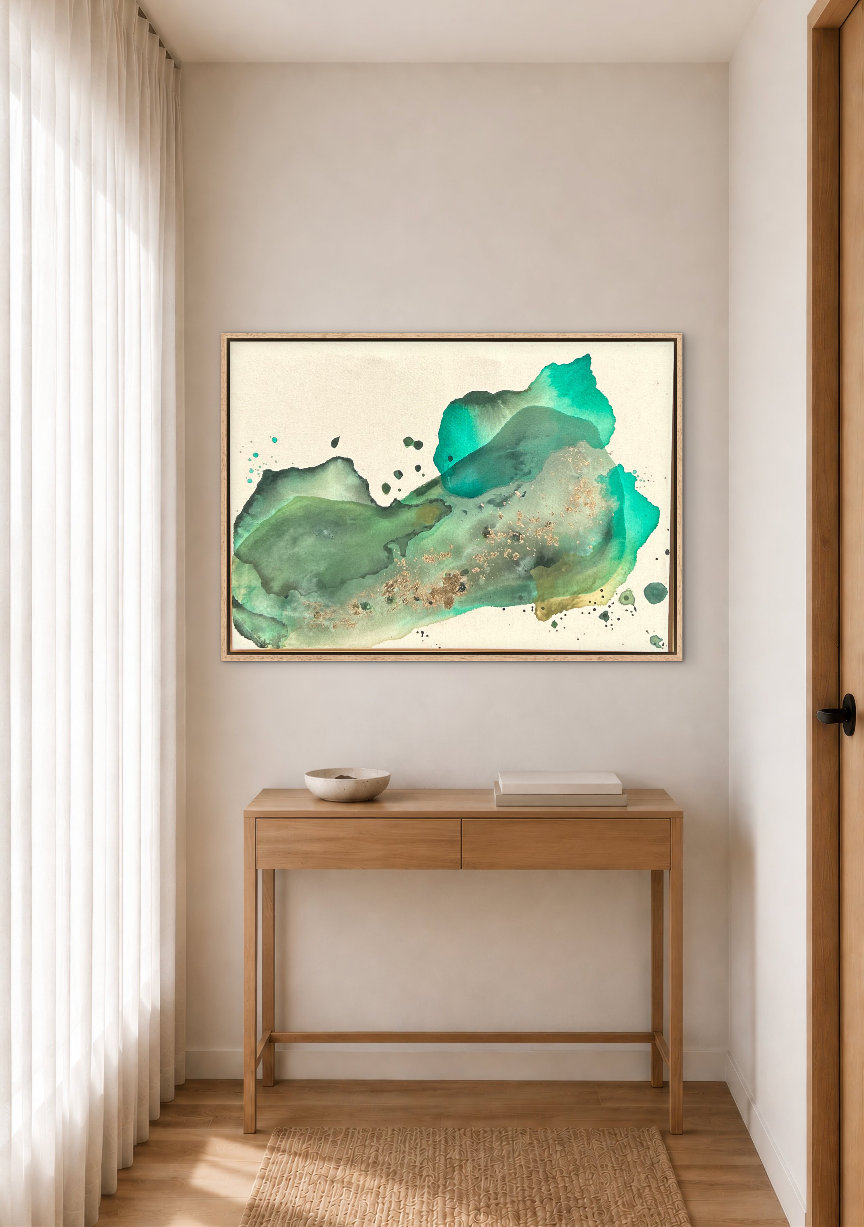 Schwestern, 2025, Acryl und Gold auf roher Baumwollleinwand, Ansicht 2
